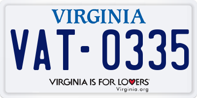VA license plate VAT0335
