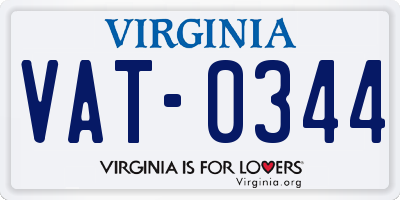 VA license plate VAT0344