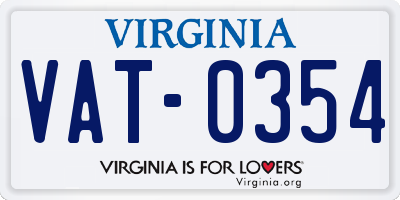 VA license plate VAT0354