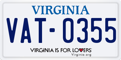 VA license plate VAT0355