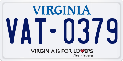 VA license plate VAT0379