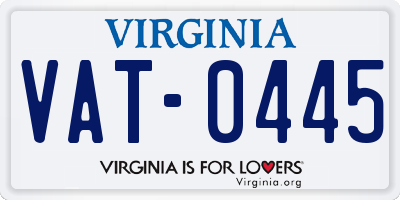VA license plate VAT0445