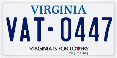 VA license plate VAT0447