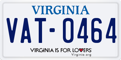 VA license plate VAT0464