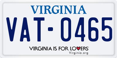 VA license plate VAT0465