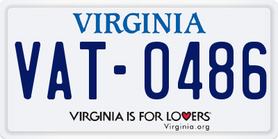 VA license plate VAT0486