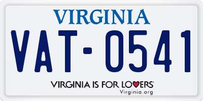 VA license plate VAT0541