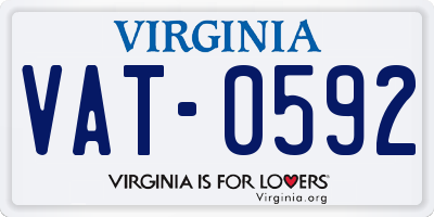 VA license plate VAT0592