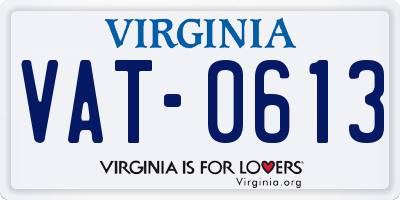 VA license plate VAT0613