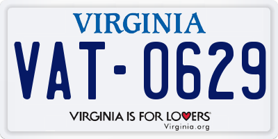 VA license plate VAT0629