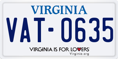 VA license plate VAT0635