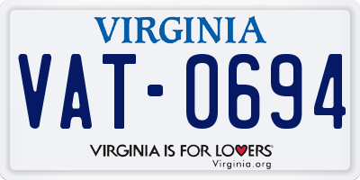 VA license plate VAT0694