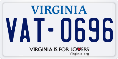 VA license plate VAT0696