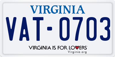 VA license plate VAT0703