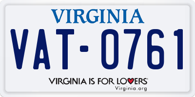 VA license plate VAT0761