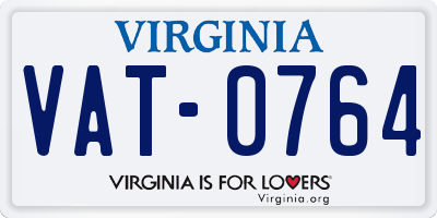 VA license plate VAT0764