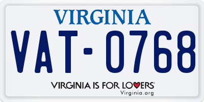 VA license plate VAT0768