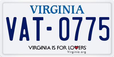 VA license plate VAT0775