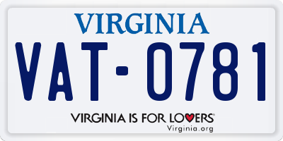 VA license plate VAT0781