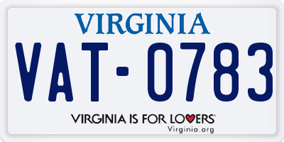 VA license plate VAT0783