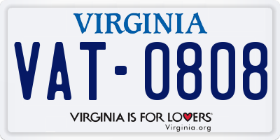 VA license plate VAT0808