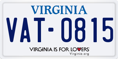 VA license plate VAT0815