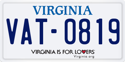 VA license plate VAT0819