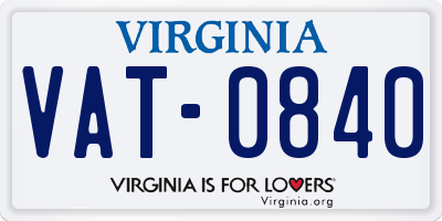 VA license plate VAT0840