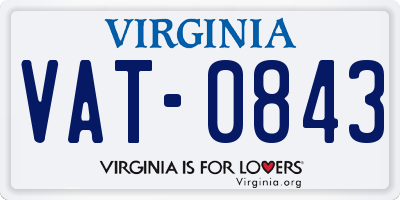 VA license plate VAT0843