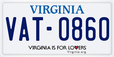 VA license plate VAT0860