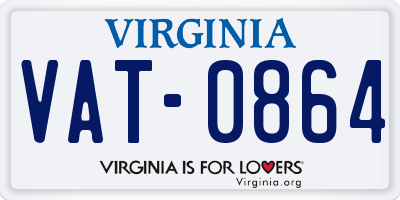 VA license plate VAT0864