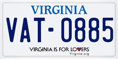 VA license plate VAT0885