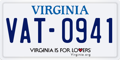 VA license plate VAT0941