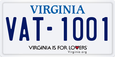 VA license plate VAT1001