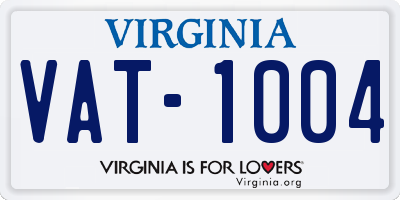 VA license plate VAT1004