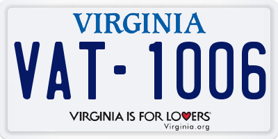 VA license plate VAT1006