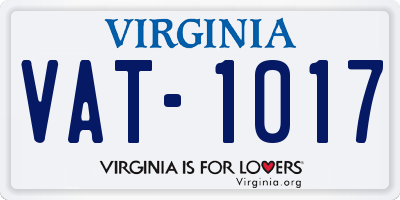 VA license plate VAT1017