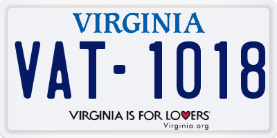 VA license plate VAT1018