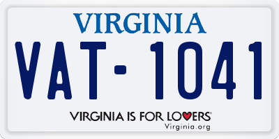 VA license plate VAT1041