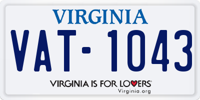 VA license plate VAT1043