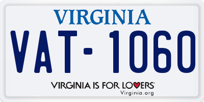 VA license plate VAT1060