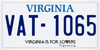 VA license plate VAT1065