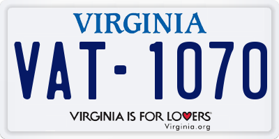 VA license plate VAT1070