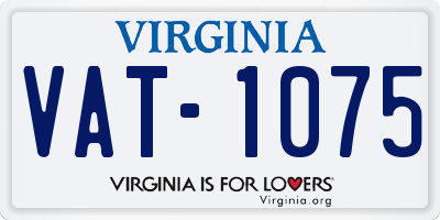 VA license plate VAT1075