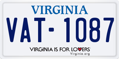 VA license plate VAT1087