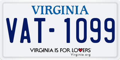 VA license plate VAT1099