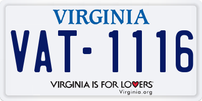 VA license plate VAT1116