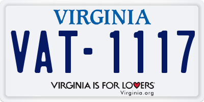 VA license plate VAT1117