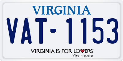 VA license plate VAT1153