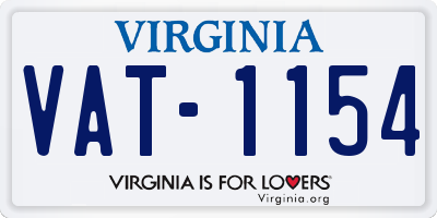 VA license plate VAT1154